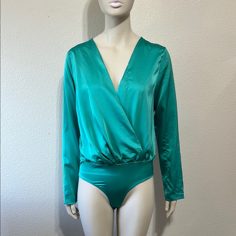 Evenuel Teal Long Sleeve Bodysuit